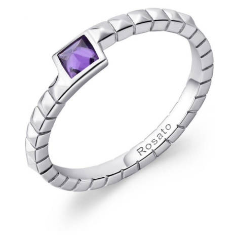 Rosato Elegantní stříbrný prsten s kubickým zirkonem Cubica RZCU98