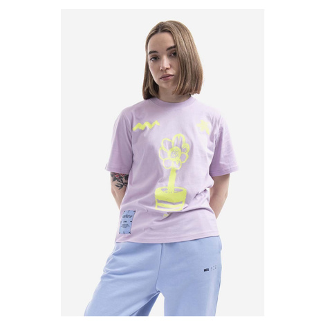 Bavlněné tričko MCQ fialová barva, 624665RSJ756004-PURPLE Alexander McQueen