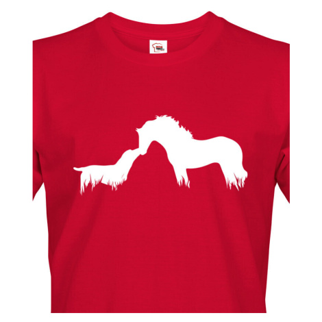 Pánské tričko s potiskem koně a psa - skvělý dárek pro milovníky zvířat BezvaTriko