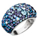 Stříbrný prsten s krystaly Swarovski modrý 35028.3 Blue Style 62