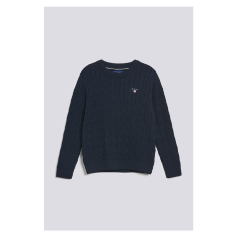 SVETR GANT COTTON CABLE C-NECK modrá