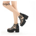 Páskové sandály s cvočky na platformě GoodDayGirl Fashion