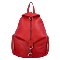 Stylový dámský kožený batoh Celine, červená