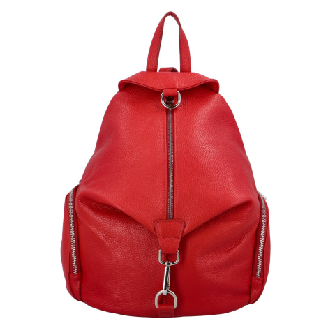 Stylový dámský kožený batoh Celine, červená Delami Vera Pelle