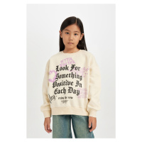 DEFACTO Girl Relax Fit Crew Neck Printed Sweatshirt