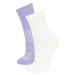 DEFACTO Women's Fit 2-Piece Cotton Towel Socks