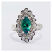 Smaragdový prsten s diamanty 24474