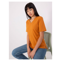 Tmavě oranžové basic tričko