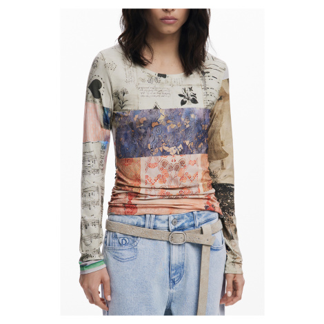 Dámské triko s dlouhým rukávem a vzorem Desigual