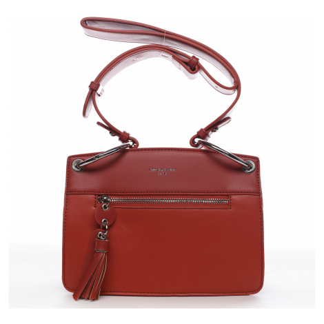 Menší moderní koženková kabelka Mia La, červená David Jones