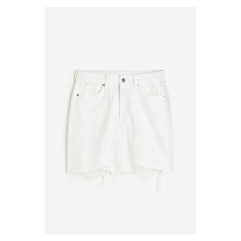H & M - Džínová minisukně - bílá H&M