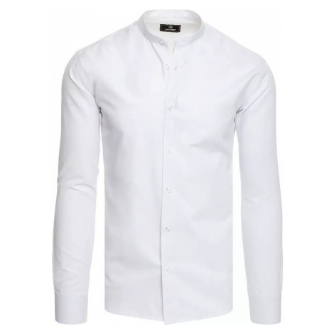 Bílá pánská košile bez límečku