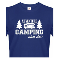 Pánské tričko s karavanem - Adventure Camping what else?