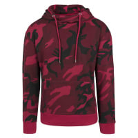 High Neck Camo Hoody Vínové maskování