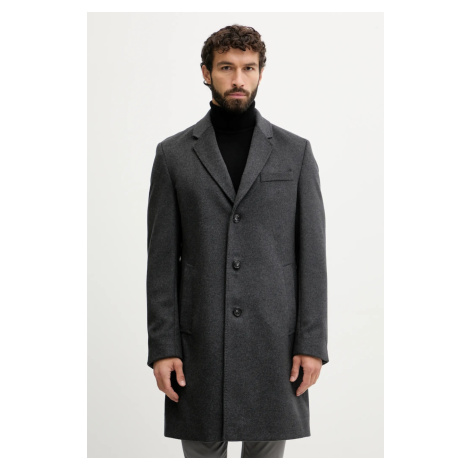 Vlněný kabát BOSS šedá barva, 50549187 Hugo Boss