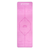 Designová TPE podložka na jógu Sportago s mikrovláknem 183x61 cm - růžová mandala - 6 mm