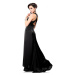 elegantní černé dlouhé společenské šaty Alisa