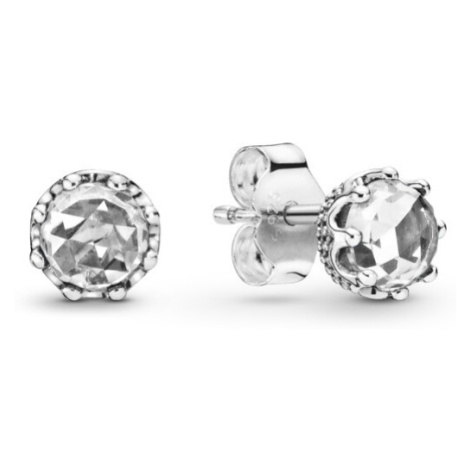 Pandora Třpytivé stříbrné náušnice pecky Crown 298311CZ