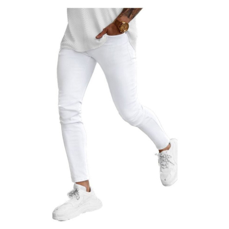 Ozonee Pánské džínové kalhoty Rhongoredin bílá Bílá