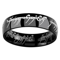 Silvego Černý ocelový prsten moci z filmu Pán prstenů RRC5623 58 mm