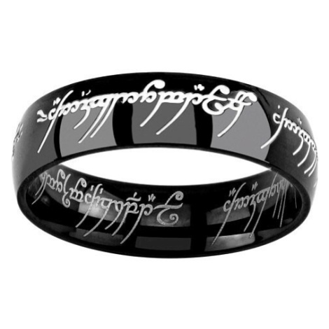 Silvego Černý ocelový prsten moci z filmu Pán prstenů RRC5623 58 mm