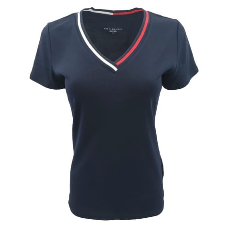 Tommy hilfiger dámské tričko v-neck dark blue xs