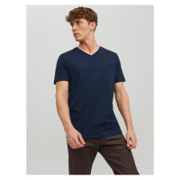 Tmavě modré pánské basic tričko Jack & Jones Organic