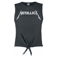 Metallica Amplified Collection - White Logo Dámský top charcoal