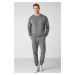 GRIMELANGE Marshall Men's Cotton Fleece Embroidered Relaxed Gray Tracksui