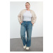 Trendyol Curve Blue High Waist Wide Leg Plus Size Jeans