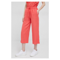 Kalhoty Deha dámské, oranžová barva, jednoduché, high waist