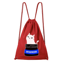 DOBRÝ TRIKO Bavlněný batoh s kočkou ANTIDEPRESIVA Barva: Červená