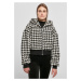 Dámská krátká oversized bunda AOP Sherpa blackhoundstooth