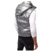 Stříbrná lesklá prošívaná vesta