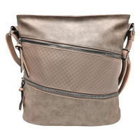 Světle hnědá crossbody kabelka s šikmými kapsami