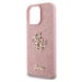 Guess PU Fixed Glitter 4G Metal Logo Zadní Kryt pro iPhone 16 Pro Max Pink