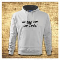 Mikina s kapucňou s motívom Be one with the code!