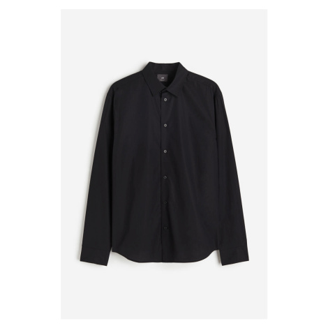 H & M - Popelínová košile Regular Fit - černá H&M
