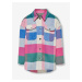 Růžovo-krémová holčičí kostkovaná košilová bunda ONLY Maci