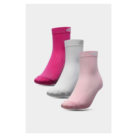 Dětské ponožky 4F 3-pack růžová barva
