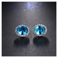 Sisi Jewelry Náušnice Swarovski Elements Sophie Topaz E1287-ET-G210(7) Modrá
