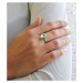 Stříbrný prsten s krystaly zelený 35018.3 chrysolite