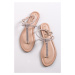 Béžové nízké sandály 5-28104