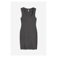 H & M - Žebrované šaty bodycon - šedá