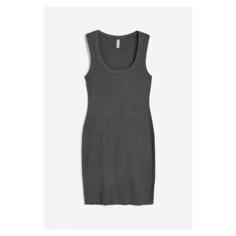 H & M - Žebrované šaty bodycon - šedá H&M