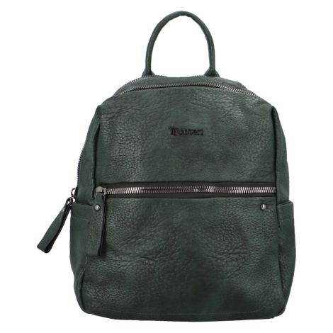 Prostorný dámský koženkový batoh Knut, zelená Coveri
