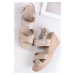 Béžové platformové sandály Logo Mid Wedge Espadrille Sandals