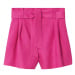 MANGO Kalhoty se sklady v pase pink