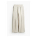 H & M - Elegantní lněné kalhoty - béžová