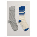 PONOŽKY GANT D2. STRIPE AND RIB SOCKS 2-PACK modrá